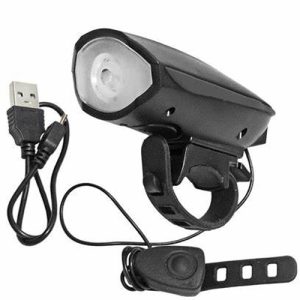 Farol Dianteiro USB com Buzina Preta